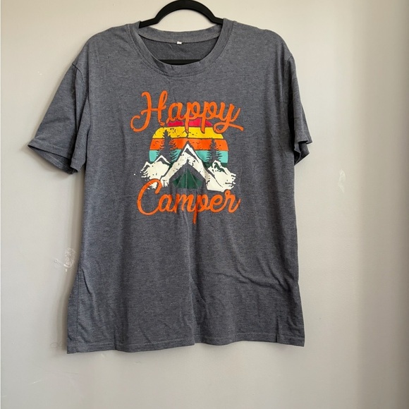 Tops - Gray 'Happy Camper' Graphic T-Shirt